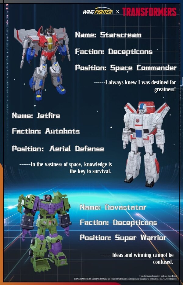 Wing Fighter X Transformer Character Reveals Optimus Prime, Megatron, Jetfire, Devastator, Mor...jpg